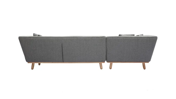 Top ventes Canapé D’angle Gauche Scandinave 5 Places En Tissu Gris Et Bois Clair STUART 5