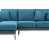 Canapé D’angle Gauche Scandinave Bleu Canard Déhoussable OSLO 31