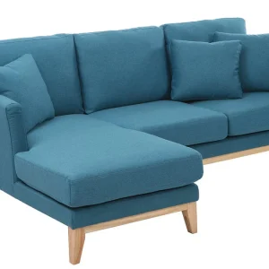 Réductions Canapé D’angle Gauche Scandinave Bleu Canard Déhoussable OSLO 14