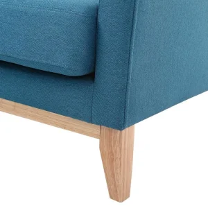 Réductions Canapé D’angle Gauche Scandinave Bleu Canard Déhoussable OSLO 20