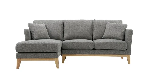 Canapé D’angle Gauche Scandinave En Tissu Gris Clair Déhoussable OSLO Acheter 1