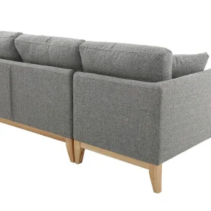 Canapé D’angle Gauche Scandinave En Tissu Gris Clair Déhoussable OSLO 11