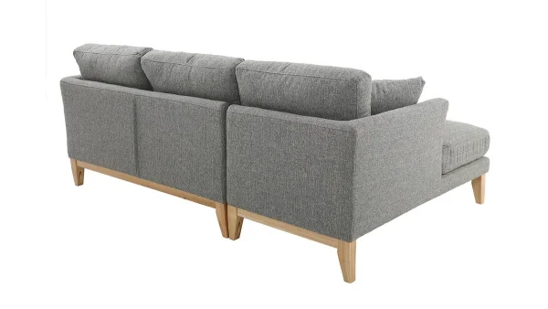 Canapé D’angle Gauche Scandinave En Tissu Gris Clair Déhoussable OSLO 4