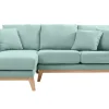 excellents soldes Canapé D’angle Gauche Scandinave Vert Lagon Déhoussable OSLO 28