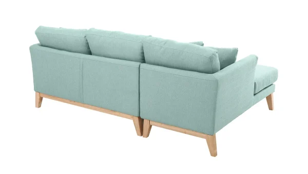 excellents soldes Canapé D’angle Gauche Scandinave Vert Lagon Déhoussable OSLO 5