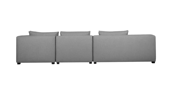 Canapé D’angle Moderne Modulable 4 éléments Gris Clair PLURIEL Top ventes 4