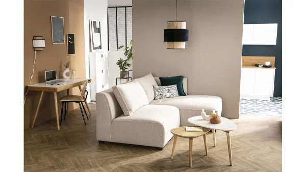 prix pas cher Canapé D’angle Modulable Beige 2 éléments PLURIEL 9