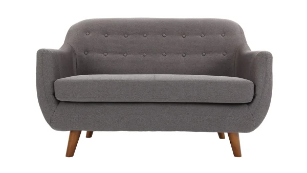 Canapé Déhoussable 2 Places En Tissu Gris Anthracite Et Bois Foncé YNOK vente luxe pas cher 1