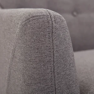 Canapé Déhoussable 2 Places En Tissu Gris Anthracite Et Bois Foncé YNOK vente luxe pas cher 15