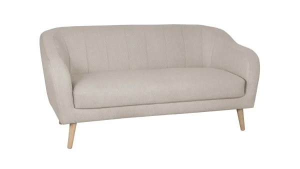 Canapé Scandinave 2-3 Places En Tissu Beige Et Bois Clair ISIS meilleur cadeau 3