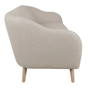 Canapé Scandinave 2-3 Places En Tissu Beige Et Bois Clair ISIS meilleur cadeau 13