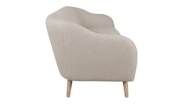 Canapé Scandinave 2-3 Places En Tissu Beige Et Bois Clair ISIS meilleur cadeau 4