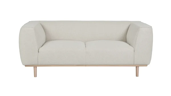 Canapé Scandinave 2-3 Places En Tissu Beige Et Bois Clair MORRIS 1