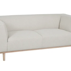 Canapé Scandinave 2-3 Places En Tissu Beige Et Bois Clair MORRIS 10