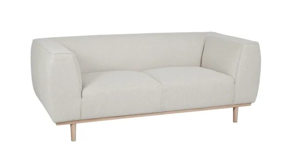 Canapé Scandinave 2-3 Places En Tissu Beige Et Bois Clair MORRIS 3