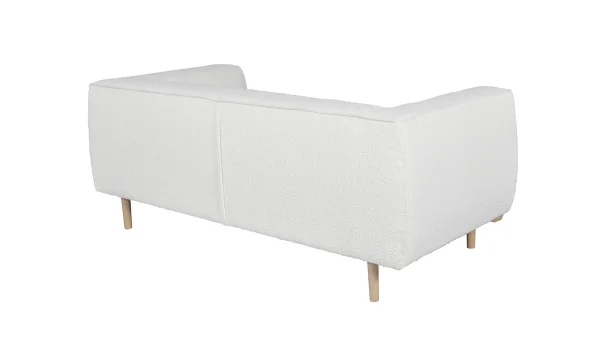 Livraison Standard/Rapide Canapé Scandinave 2-3 Places En Tissu Effet Laine Bouclée écru Et Bois Clair MORRIS 5