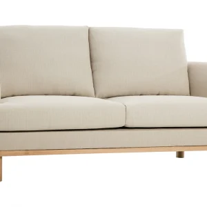 Canapé Scandinave 2 Places En Tissu Beige Et Bois Clair HOBART marque moins cher 11