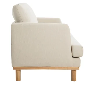 Canapé Scandinave 2 Places En Tissu Beige Et Bois Clair HOBART marque moins cher 13