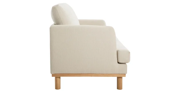 Canapé Scandinave 2 Places En Tissu Beige Et Bois Clair HOBART marque moins cher 4