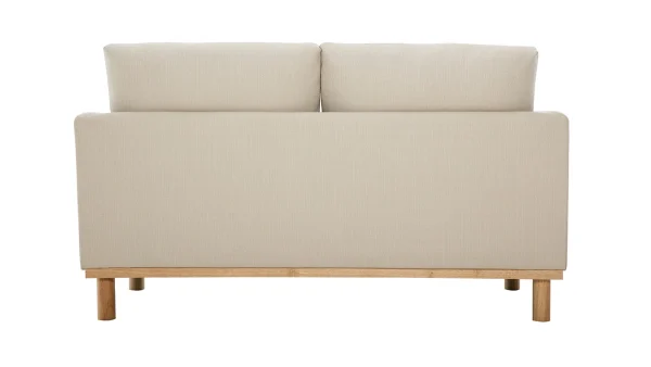 Canapé Scandinave 2 Places En Tissu Beige Et Bois Clair HOBART marque moins cher 5