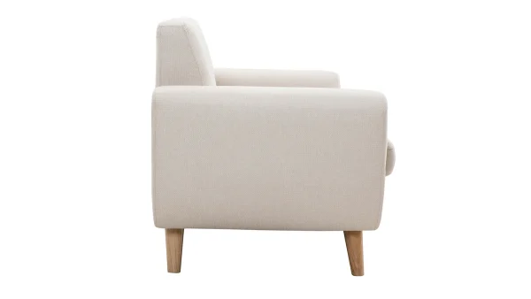 Canapé Scandinave 2 Places En Tissu Beige Et Bois Clair PURE 4