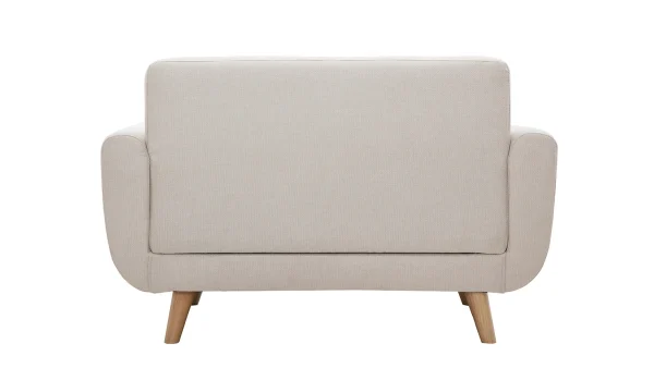 Canapé Scandinave 2 Places En Tissu Beige Et Bois Clair PURE 5