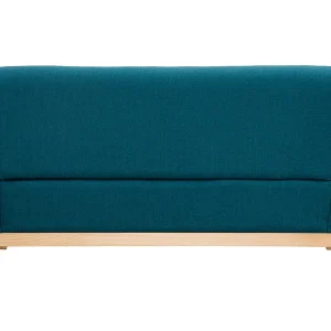 Canapé Scandinave 2 Places En Tissu Bleu Canard Et Bois Clair YOKO 14