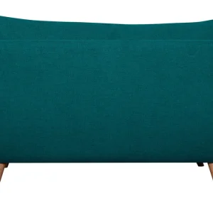 Canapé Scandinave 2 Places En Tissu Bleu Paon Et Bois Clair CREEP 13