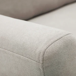 Canapé Scandinave 2 Places En Tissu Effet Velours Grège Et Bois Clair JONAS meilleure qualité 16