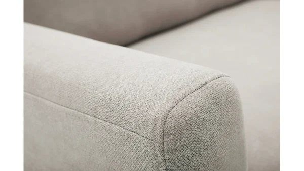 Canapé Scandinave 2 Places En Tissu Effet Velours Grège Et Bois Clair JONAS meilleure qualité 6