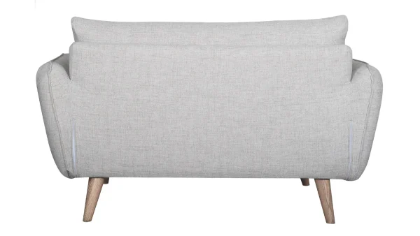 Canapé Scandinave 2 Places En Tissu Gris Clair Chiné Et Bois Clair CREEP 5