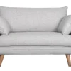 Canapé Scandinave 2 Places En Tissu Gris Clair Chiné Et Bois Clair CREEP 14