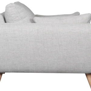 Canapé Scandinave 2 Places En Tissu Gris Clair Chiné Et Bois Clair CREEP Vente 12