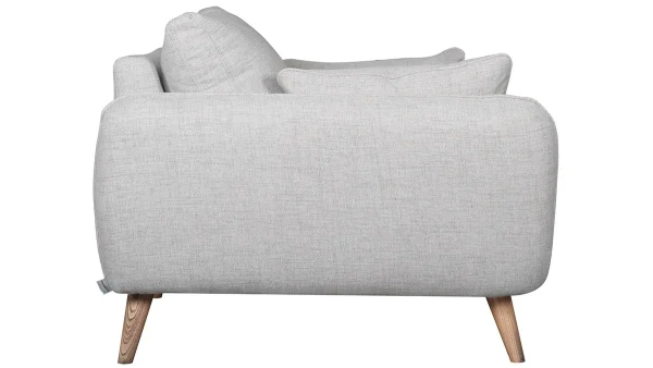 Canapé Scandinave 2 Places En Tissu Gris Clair Chiné Et Bois Clair CREEP Vente 4