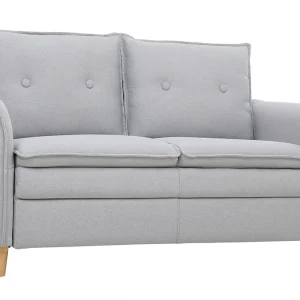 Canapé Scandinave 2 Places En Tissu Gris Clair Et Bois Clair CLIFF Top ventes 11