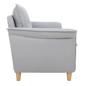 Canapé Scandinave 2 Places En Tissu Gris Clair Et Bois Clair CLIFF Top ventes 13