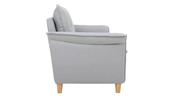 Canapé Scandinave 2 Places En Tissu Gris Clair Et Bois Clair CLIFF Top ventes 4