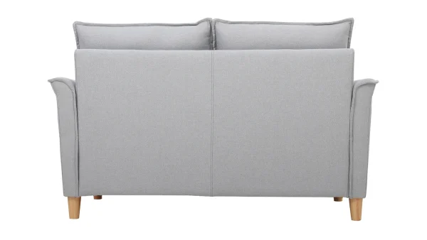 Canapé Scandinave 2 Places En Tissu Gris Clair Et Bois Clair CLIFF 5