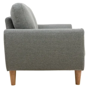 Canapé Scandinave 2 Places En Tissu Gris Et Bois Clair ALICE soldes ligne 13