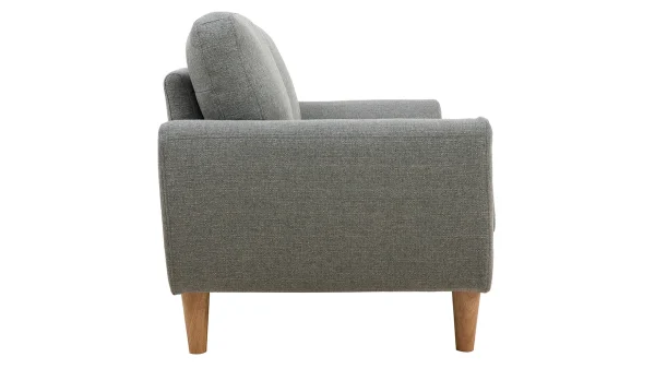 Canapé Scandinave 2 Places En Tissu Gris Et Bois Clair ALICE soldes ligne 4