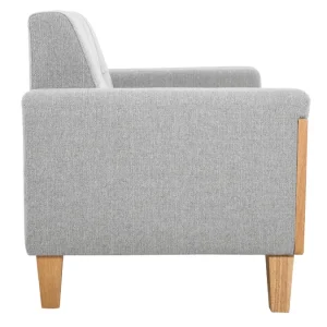 Canapé Scandinave 2 Places En Tissu Gris Et Bois Clair FJORD Vente 12