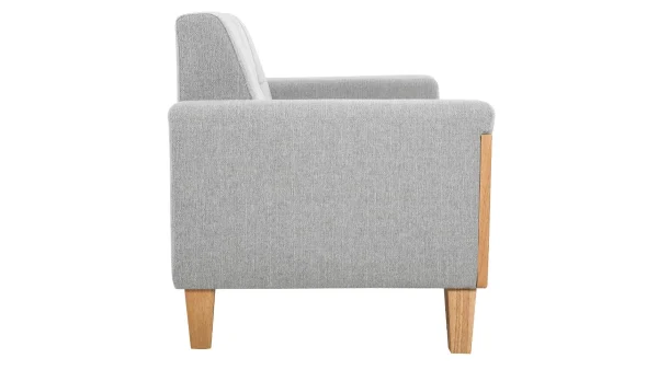 Canapé Scandinave 2 Places En Tissu Gris Et Bois Clair FJORD Vente 4