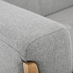 Canapé Scandinave 2 Places En Tissu Gris Et Bois Clair FJORD Vente 16