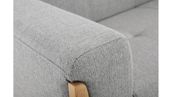 Canapé Scandinave 2 Places En Tissu Gris Et Bois Clair FJORD Vente 6