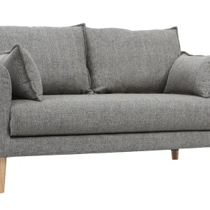 Canapé Scandinave 2 Places En Tissu Gris Et Bois Clair KATE 11