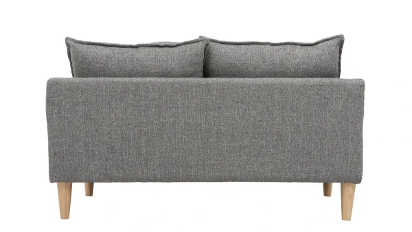 Canapé Scandinave 2 Places En Tissu Gris Et Bois Clair KATE 4