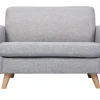 mode Canapé Scandinave 2 Places En Tissu Gris Et Bois Clair PURE 28