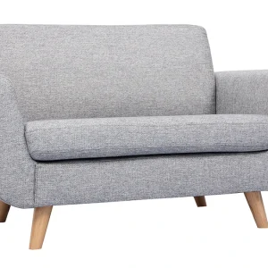 mode Canapé Scandinave 2 Places En Tissu Gris Et Bois Clair PURE 11