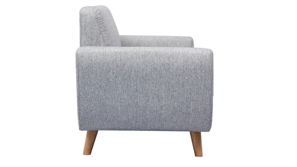 mode Canapé Scandinave 2 Places En Tissu Gris Et Bois Clair PURE 4