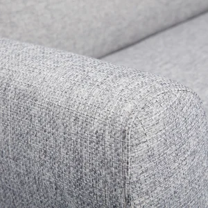 mode Canapé Scandinave 2 Places En Tissu Gris Et Bois Clair PURE 17